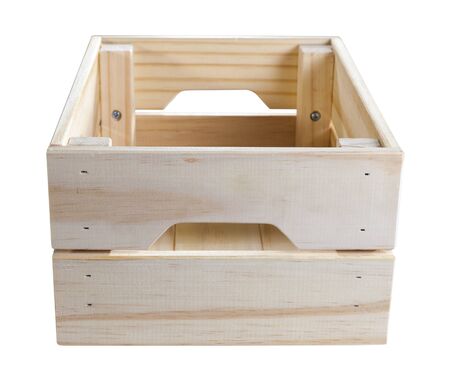 Empty wooden crate isolated on white background, ncludes clipping path.