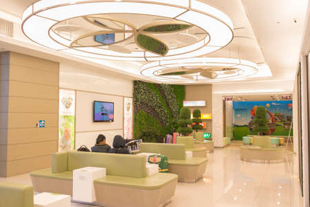 Taoyuan, Taiwan, April 13, 2015: Visitors relax in the passenger room.のeditorial素材