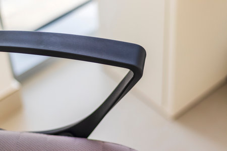 Close up shot of a computer chairの写真素材