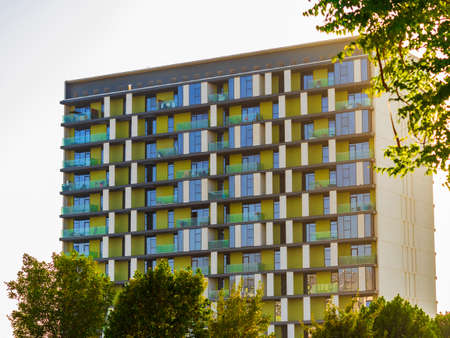 Shot of a modern building in late afternoon hourの写真素材