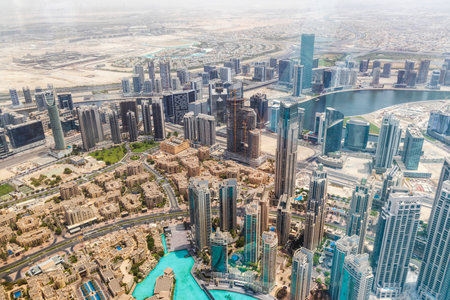 Dubai, UAE - 07.18.2021 - Areal view of downtownのeditorial素材