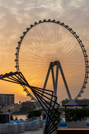 Dubai, UAE - 07.22.2022 - Smoky beach cafe entrance at Jumeirah beach residenceの写真素材