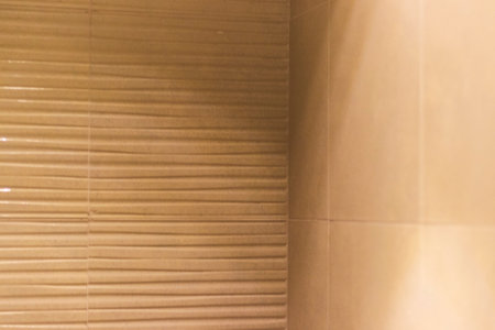 Shower glass partition wall covered by steamの写真素材