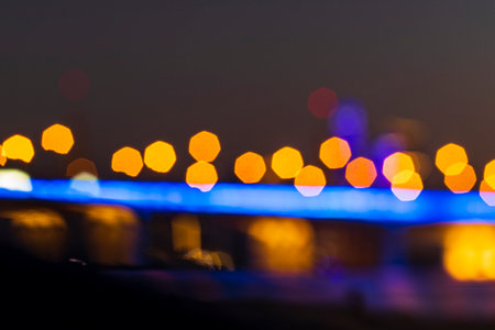 Shot of a colorful background with blurred lights.の写真素材