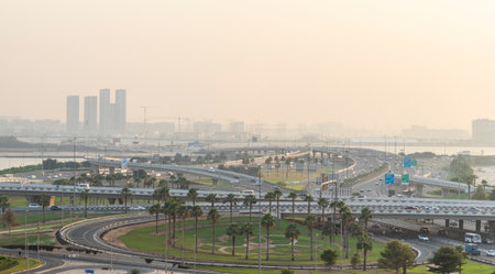 Silhouette of a modern cityの写真素材