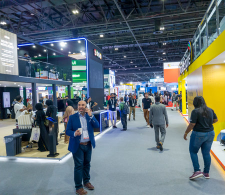 Dubai, UAE - 10.14.2022 - Visitors and participants of GITEX exhibition.のeditorial素材