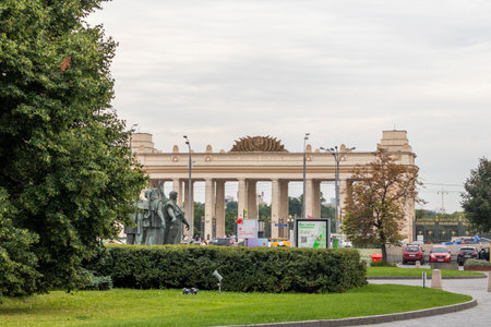 Moscow, Russia - 07.25.2023 - Shot of the entrance to the central parkの写真素材