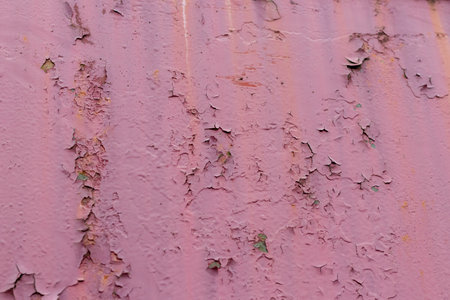 Close up shot of an old paint on the metal surface