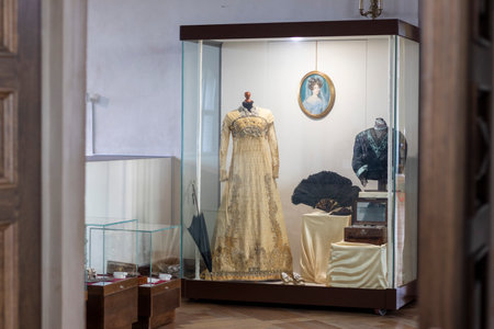Mir, Belarus - 10.03.2023 - Various items on display of the museum of Mir castle complex.のeditorial素材