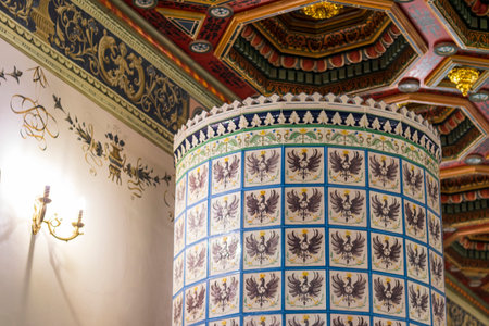Mir, Belarus - 10.03.2023 - Shot of the one of the rooms inside of Mir castle complexのeditorial素材