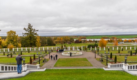 Shot of the colorful autumn trees.の写真素材