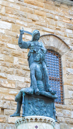 Florence, Italy- 04.08.2014 - Sculpture of the Judith and Holofernesの写真素材