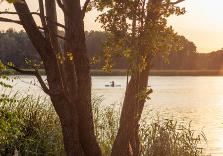 Landscape shot of the lakeの写真素材