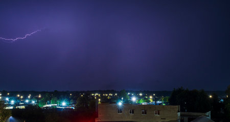 Shot of the lightning in the night sky.