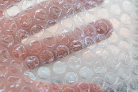 Close up shot of the bubble wrap.