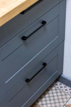 Shot of the drawers in the kitchenの写真素材