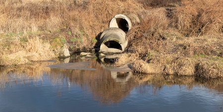 Shot of the river at autumnの写真素材