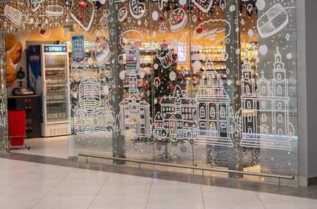 01.01.2025 - Minsk, Belarus - Window shop in one of the shopping mallの写真素材