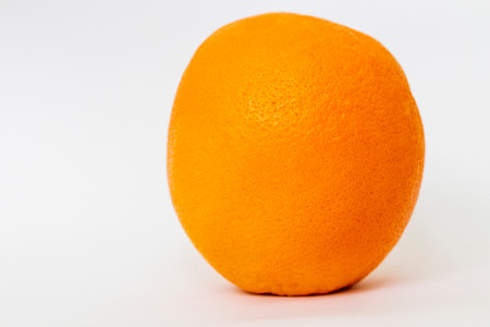 Shot of the orange on the white backgroundの写真素材
