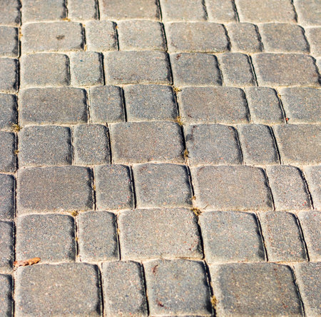 Interlock bricks used for the outdoor pavementの写真素材