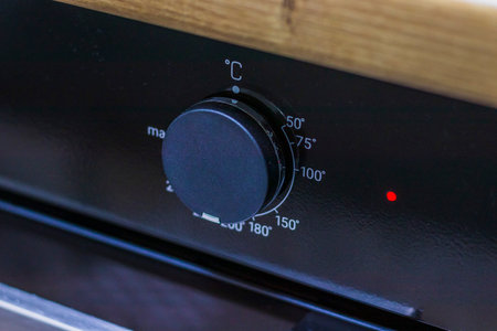 Close up of the thermometer relay of the ovenの写真素材