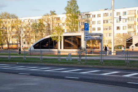 Shot of the underground pedestrian crossing in the cityの写真素材