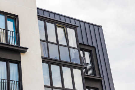 Facade of the urban, modern buildingの写真素材