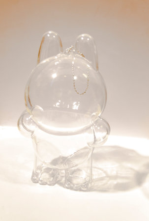Transparent plastic case for popular toy labubuの写真素材