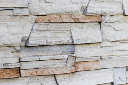 Close up shot of the decorative stone wallの写真素材