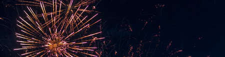 Shot of the fireworks in the night skyの写真素材