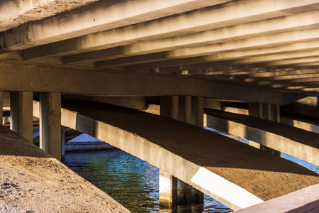 Shot of the bridge across the riverの写真素材