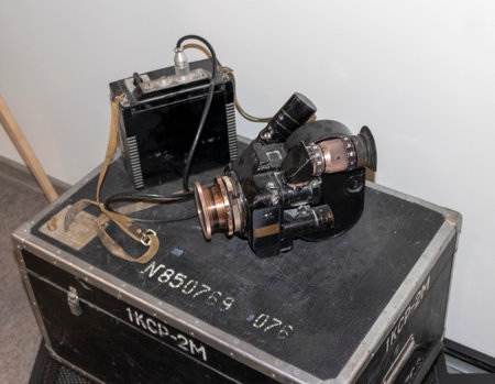 Shot of the vintage film video camera