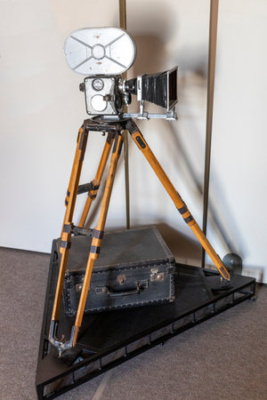 Shot of the vintage film video camera