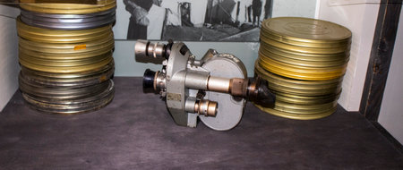 Shot of the vintage film video camera