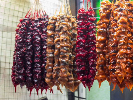 Traditional Georgian sweets - churchkhela, pastilleの写真素材