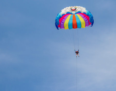 Shot of the person doing parasailing activityの写真素材