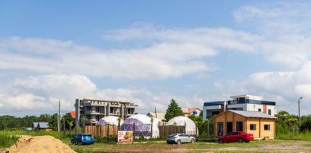 09.09.2025 - Georgia - geodesic glamping dome for rentの写真素材