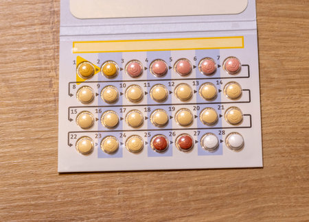 Close up shot of the birth control pillsの写真素材