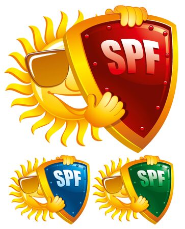 Sun protection symbol, creative vector illustration. Can be used as an icon.のイラスト素材