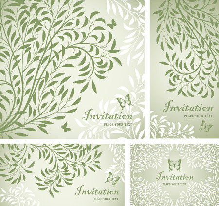 Set of gentle vector backgrounds. Standard sizes. Easy to edit.のイラスト素材