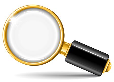 Realistic vector magnifying glass on white backgroundのイラスト素材