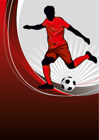 Football poster with soccer player and place for your textのイラスト素材