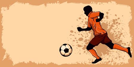 Football poster with soccer player and place for your textのイラスト素材