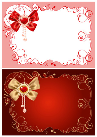 Valentines Day beautiful background  with ornaments and heart. Place for your text.のイラスト素材