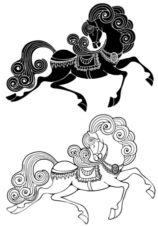 Fabulous horse with chic tail and maneのイラスト素材