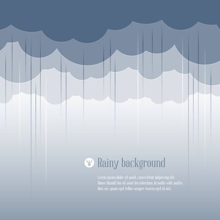 Cloud paper shape and rain, weather season background. Vector illustration.のイラスト素材