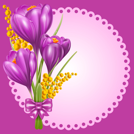 Crocuses. Beautiful spring flowers. Vector illustration.のイラスト素材