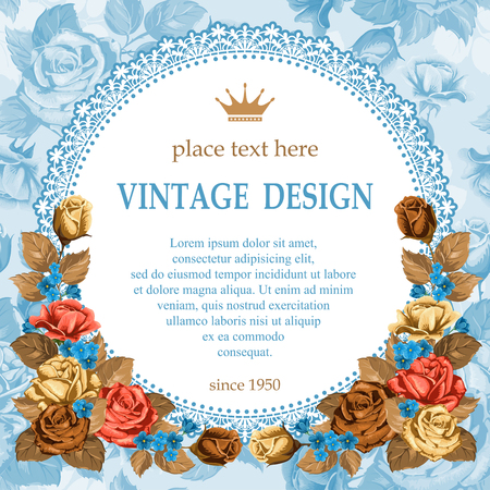 Vintage background with beautiful rose.のイラスト素材