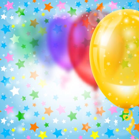 Festive background with multicolored balloons. Blurred effect. Vector illustration.のイラスト素材