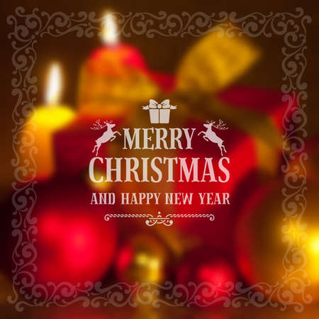 Christmas greeting card with holiday still life on background. Blurred effect. Vector illustration.のイラスト素材